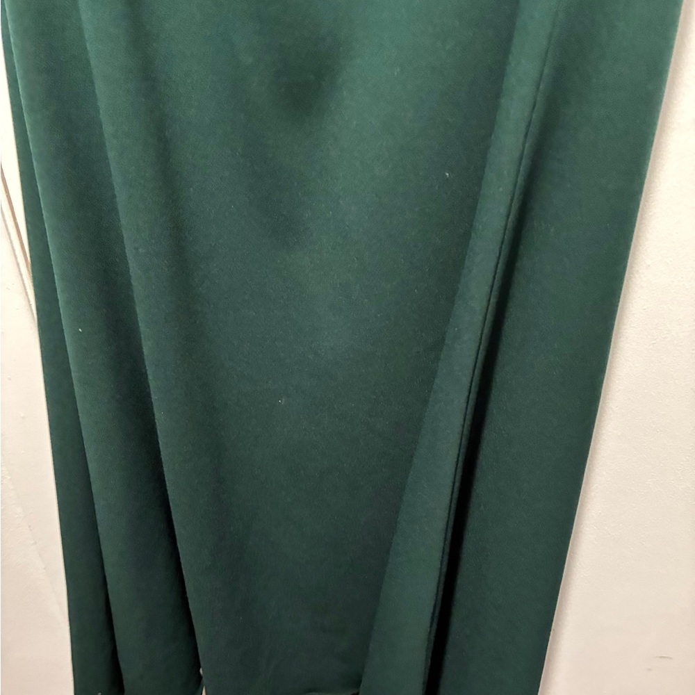 Betsy & Adam One Shoulder Dark Green Dress - Picture 6 of 12